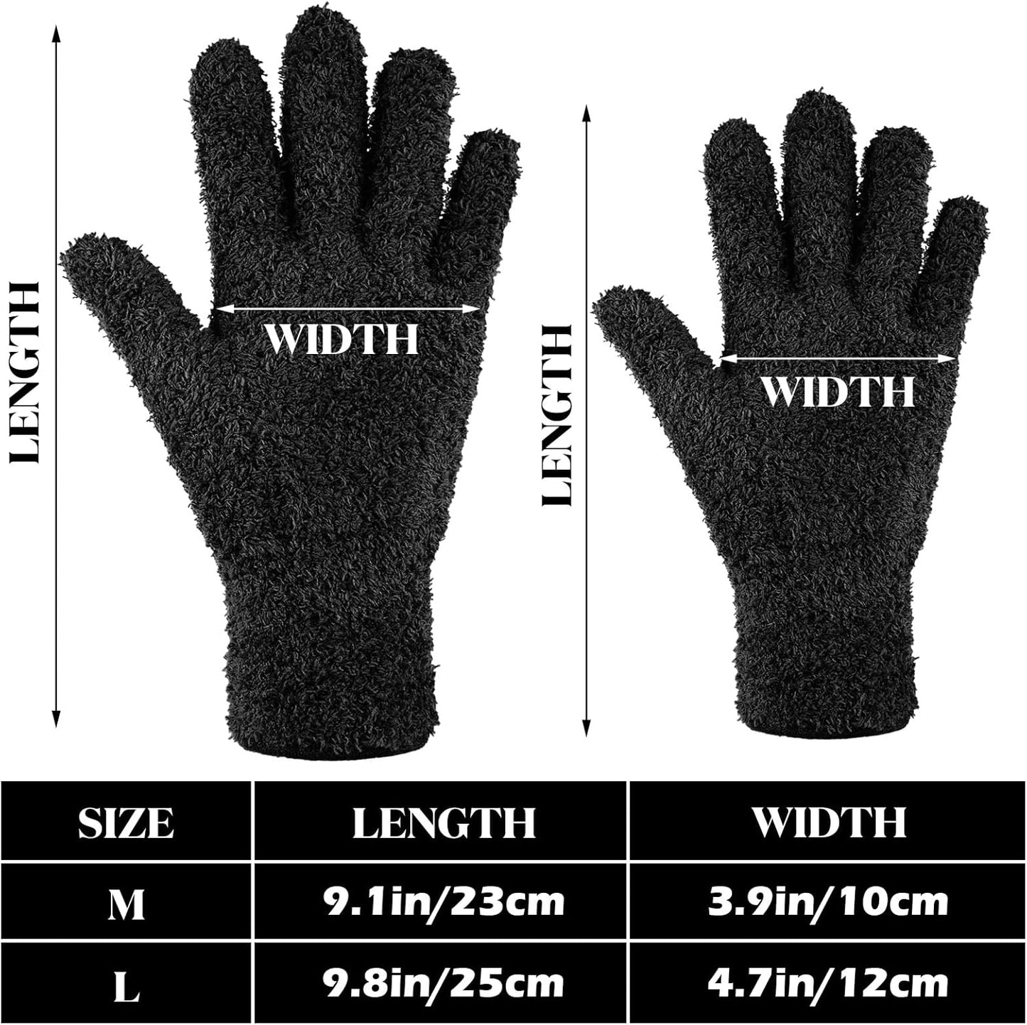 Patelai 3 Pairs Microfiber Plant Dusting Gloves Leaf Cleaning Gloves for Indoor Plants, Blinds, Furniture, House (Green Yellow,Blue,Pink,Medium)