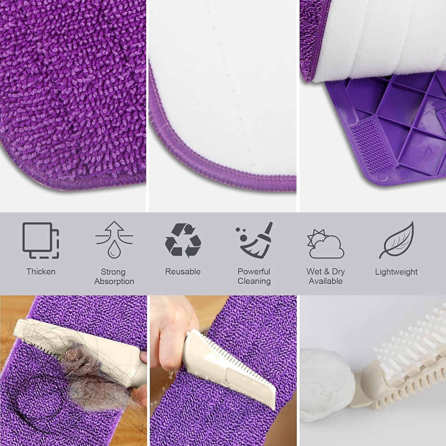 Microfiber Spray Mops for Floor Cleaning - SEVENMAX Dry Wet Floor Mop with Sprayer 3 Washable Pads fit Swiffer Powermop for Hardwood Laminate Tile Wood Vinyl Ceramic Home Kitchen Cleaning