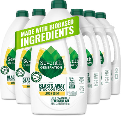 Seventh Generation Dishwasher Detergent Gel Lemon Scent 2 pack for sparkling dishes dishwasher soap 70 oz