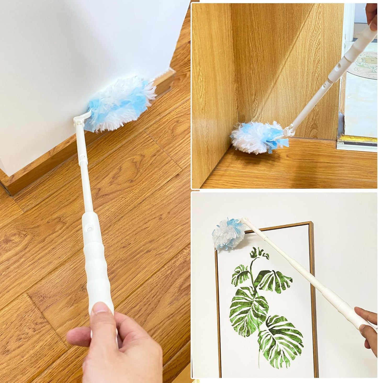 KEUYE Replacement Handles Compatible with Swiffer Duster Refill, Extended Handle, Adjustable Length Handles only (2pcs)