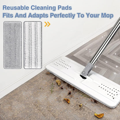 Flat Mop Head Replacement Pads Compatible with Joy-MOOP Mop and Bucket Set, Reusable Washable Squeeze Microfiber Mop Refills for Oshang Bosheng Mop - 13" X 4.9", Grey Only