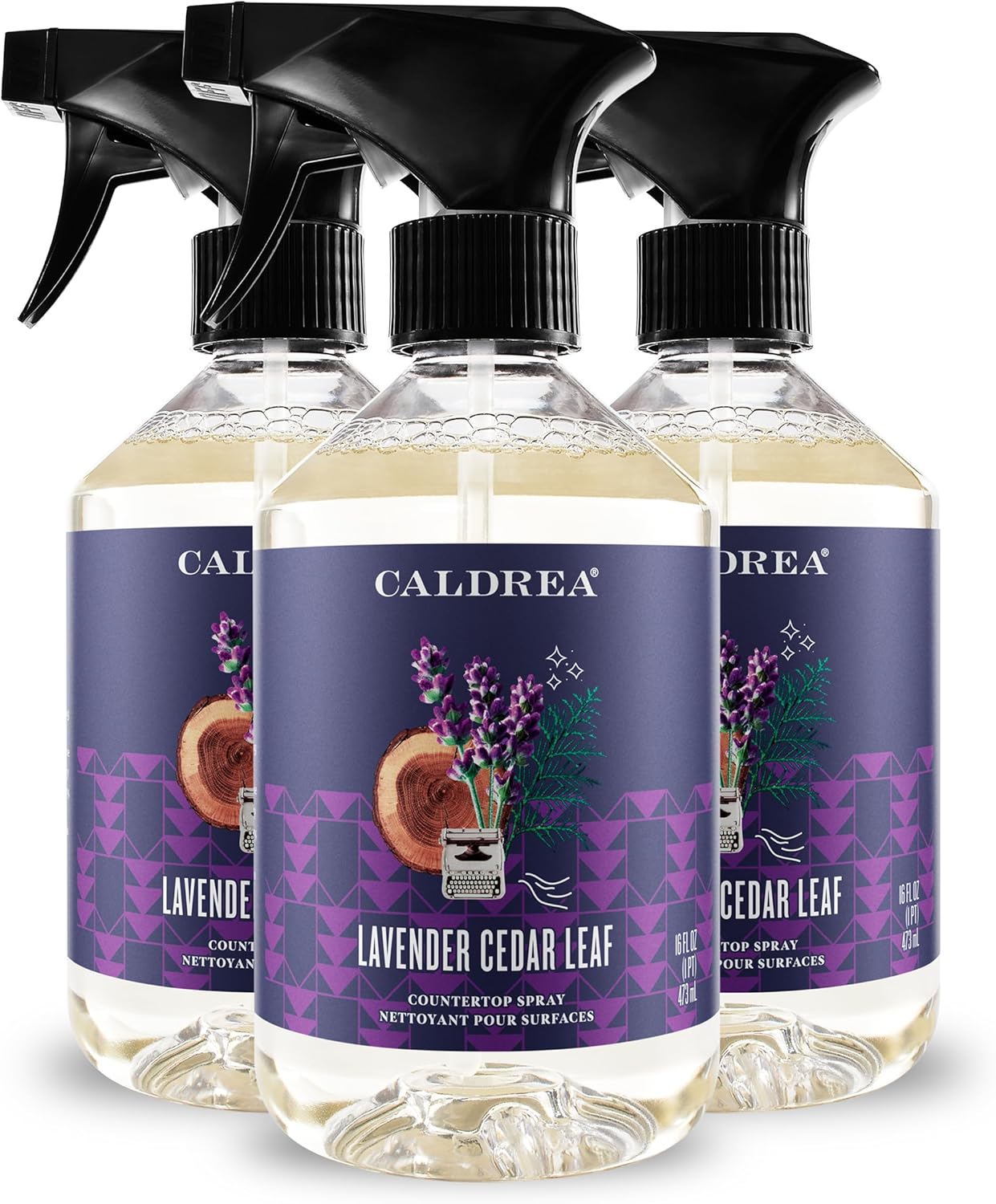 Caldrea Multi-surface CounterTop Spray Cleaner, Made With Vegetable Protein Extract, Basil Blue Sage, 16 Fl Oz