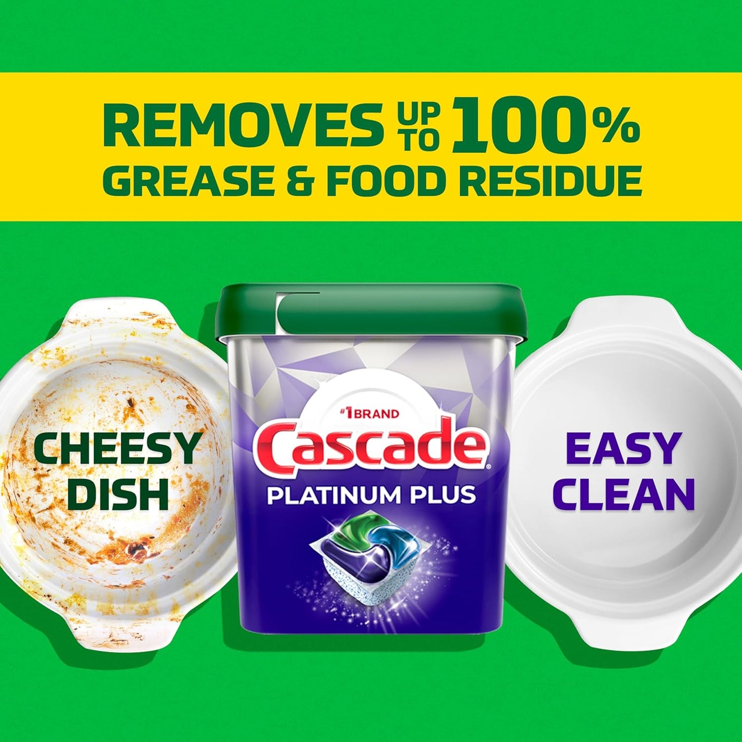 Cascade Platinum Plus Lemon Dishwasher Pods Dishwasher Detergent Tabs Tablets Dish Detergent Pod Dish Soap, 31Count