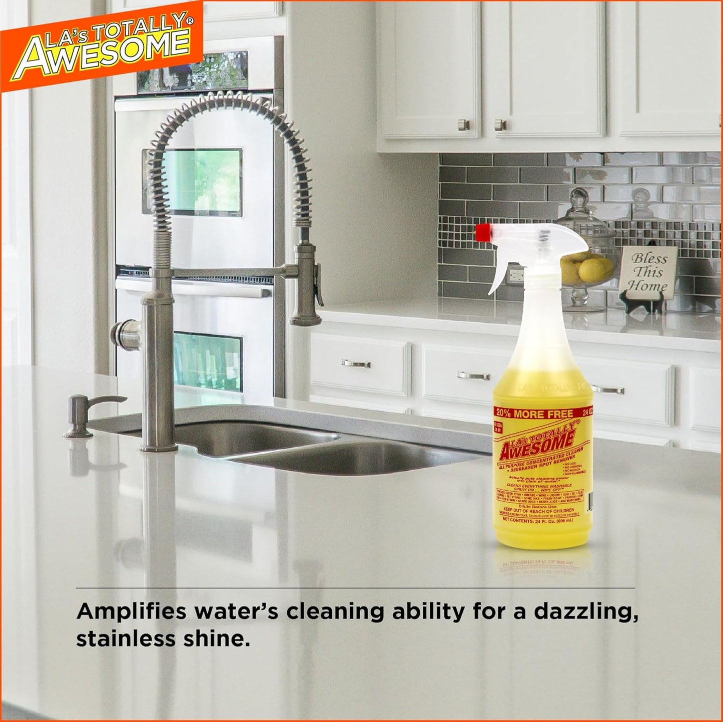 La's Totally Awesome All Purpose Cleaner, 4-Pack (64 oz Each) – Concentrated Formula, Degreaser, and Multipurpose Cleaner – Heavy Duty Bulk Cleaning Supplies for Home, Auto, Kitchen & Business