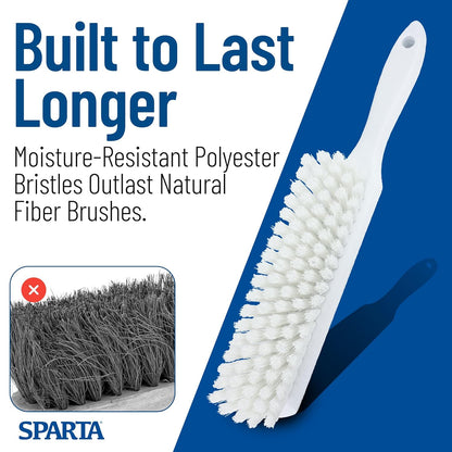 SPARTA Handheld Soft Counter Brush 8 Inch Bristle Span, Multi-Use Dust Brush with 5 Inch Handle for Tables, Countertops, and Delicate Surfaces, Polyester, Orange