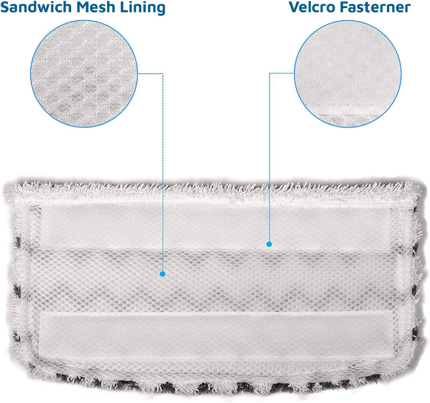 Flammi Steam Mop Pads for Shark S1000/S3101/S3250/SK Series SK410 SK435CO SK460 SK140 SK141 S3251 Steam Mop Replacement Pads, 4 Pack
