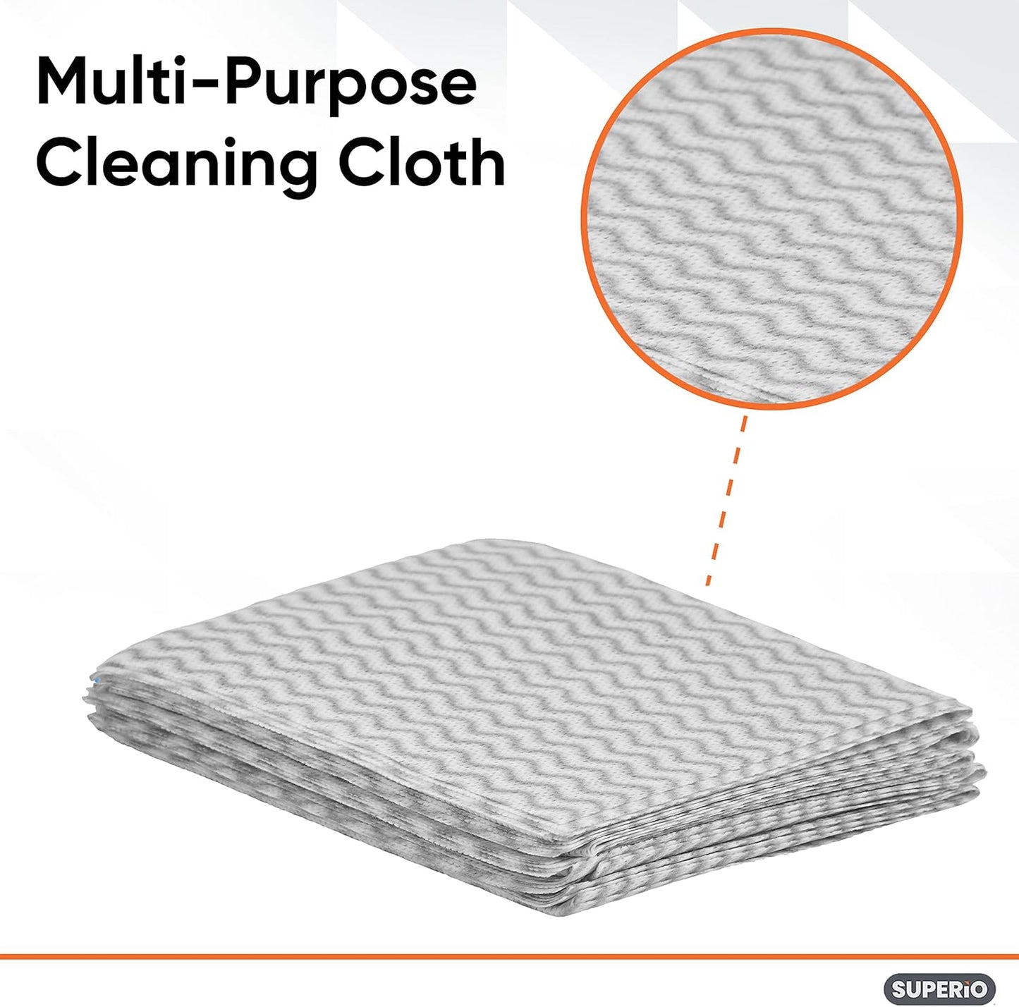 Superio Handy Wipes For Kitchen Multi-Purpose Heavy-Duty Reusable Cleaning cloth for house, Bathroom, and office. Disposable Dish Towel (60 Grey)