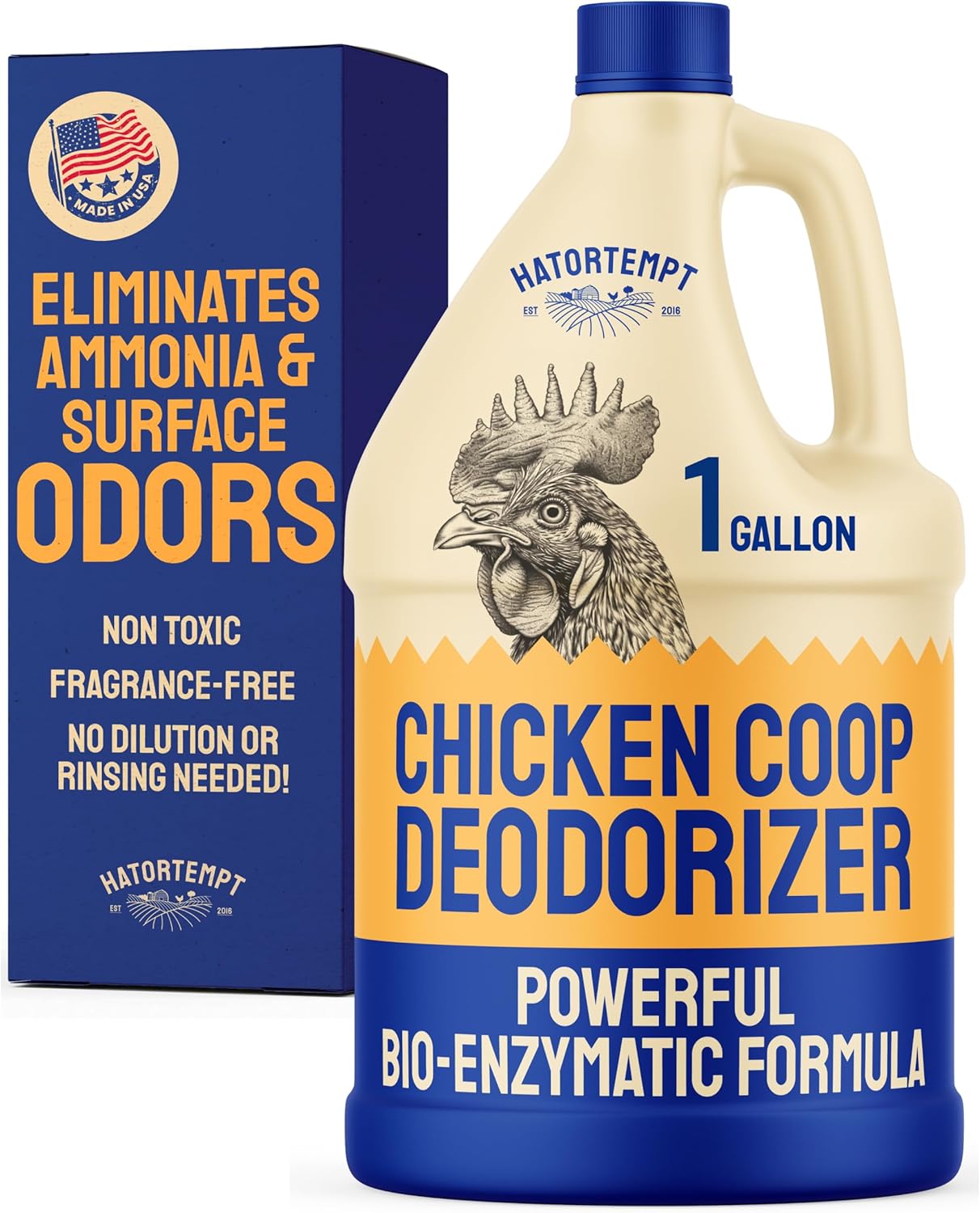 Hatortempt Chicken Coop Deodorizer & Cleaner Spray - 32 fl oz, Unscented - Ammonia Control Odor Eliminator & Coop Refresher for Chickens