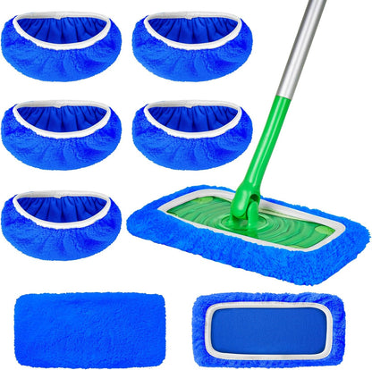 AmaVins 5 Pack Reusable Microfiber Mop Pads Compatible with Swiffer Sweeper Mop, Wet and Dry Flat mop Cover, Washable Mop Pads for Surface/Hardwood Floor Cleaning (Mop is Not Included)