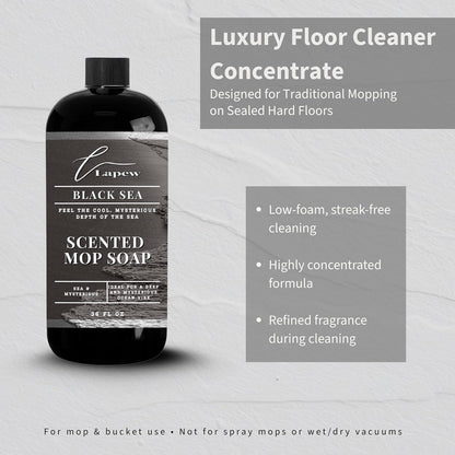 Lapew Santal Scented Mop Soap - Luxury Floor Cleaner Concentrate for Mopping Tile, Laminate, Vinyl & Hardwood | Streak-Free, Low-Foam | 36 oz - Colors A