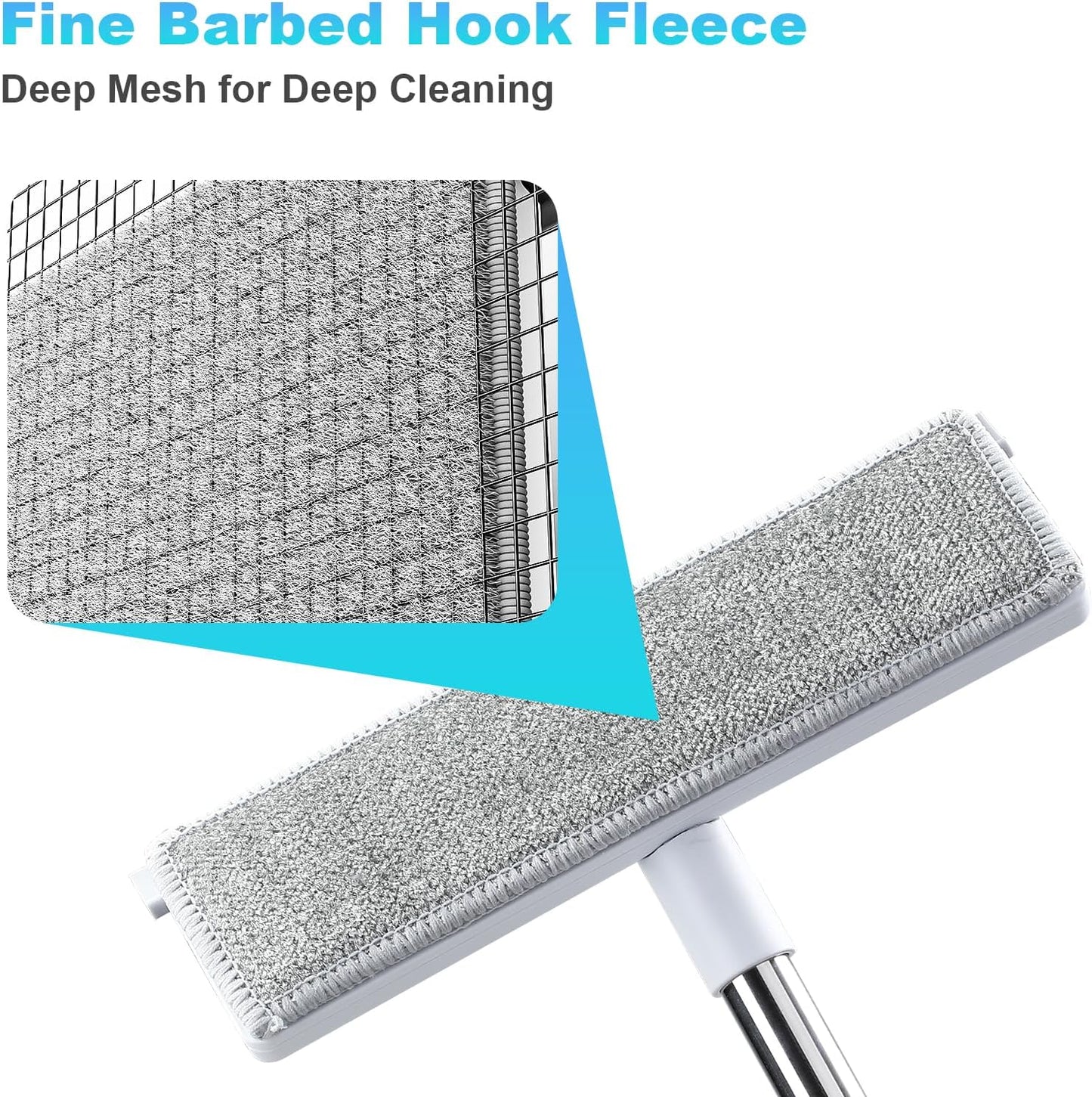 Rubber Floor Squeegee for Smooth Surface Concrete Floor, Tile Floor, Heavy Duty Garage Shower Floor Squeegee Broom for Removing Water, Commercial Scrubber Mop with Adjustable Long Handle