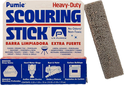 PUMIE Scouring Stick 2 Pack, Toilet Bowl Ring Remover, Heavy Duty Extra Strong Pumice Cleaning Bar, Pumice Stone for Cleaning Toilet Rings, Bathroom & Kitchen Stains by USPumice