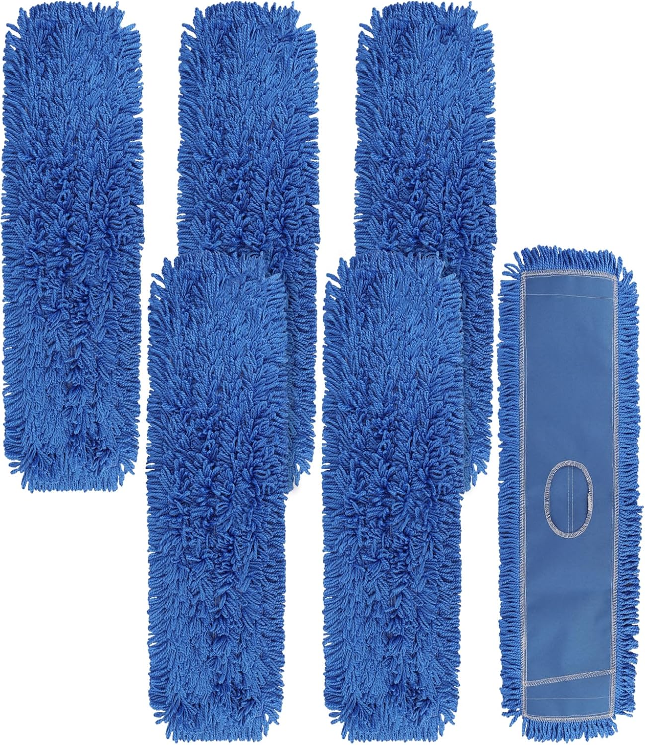 3 Pack 24 Inch Microfiber Dust Mop Head, Medium Washable Commercial Sweeper and Janitorial, Blue