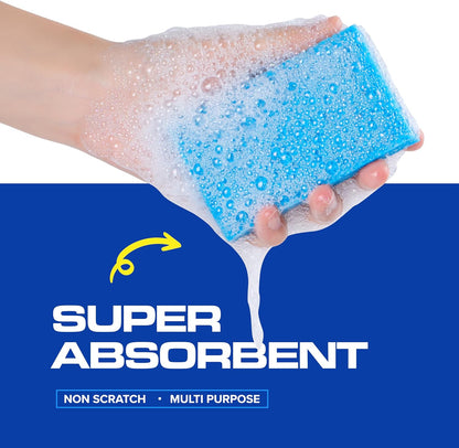 SCRUBIT 48-Count Sponges Kitchen for Dishes Cleaning - Non-Scratch Dish Scrub Sponge - Packaging May Vary, Natural Cellulose Kitchen Sponges