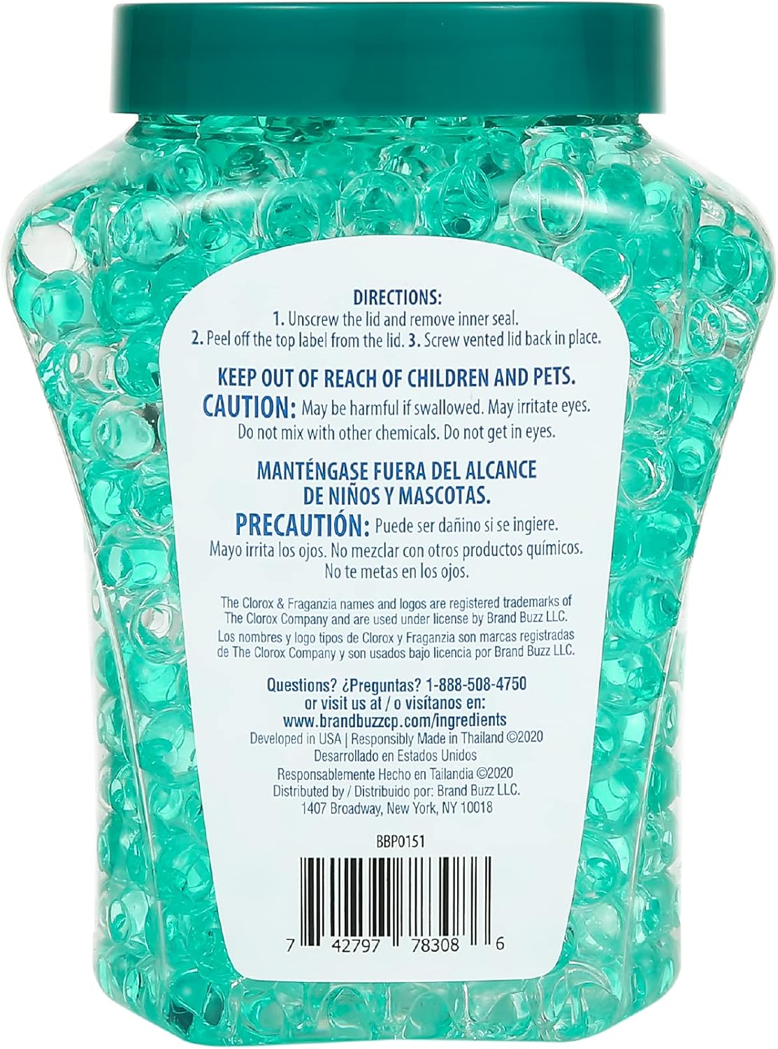 Clorox Fraganzia Crystal Beads Air Freshener, Long Lasting Room Deodorizer and Odor Eliminator Gel Beads to Freshen Home, Car, or Office, Lavender with Eucalyptus Scent, 12 Fl Oz