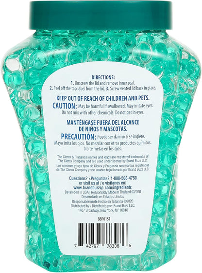 Clorox Fraganzia Crystal Beads Air Freshener, Long Lasting Room Deodorizer and Odor Eliminator Gel Beads to Freshen Home, Car, or Office, Lavender with Eucalyptus Scent, 12 Fl Oz