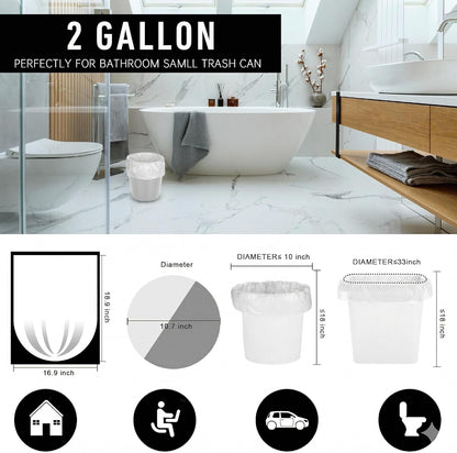 220Counts Small Trash Bags 4 Gallon, Flexible & Durable Small Garbage Bags, Unscented & Easy Tearing 4 Gallon Trash Bag for Kitchen, Bathroom, Bedroom, Office, Transparent,0.3Mil