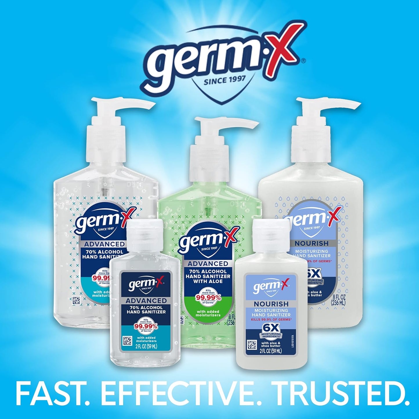 Germ-X Advanced Single-Use Hand Sanitizer Wipes, 20 Soft Wipes (Pack of 10), Fast-Drying & No Rinse Plant-Based Alcohol, Moisturizing Hand Sanitizer with 70% Alcohol