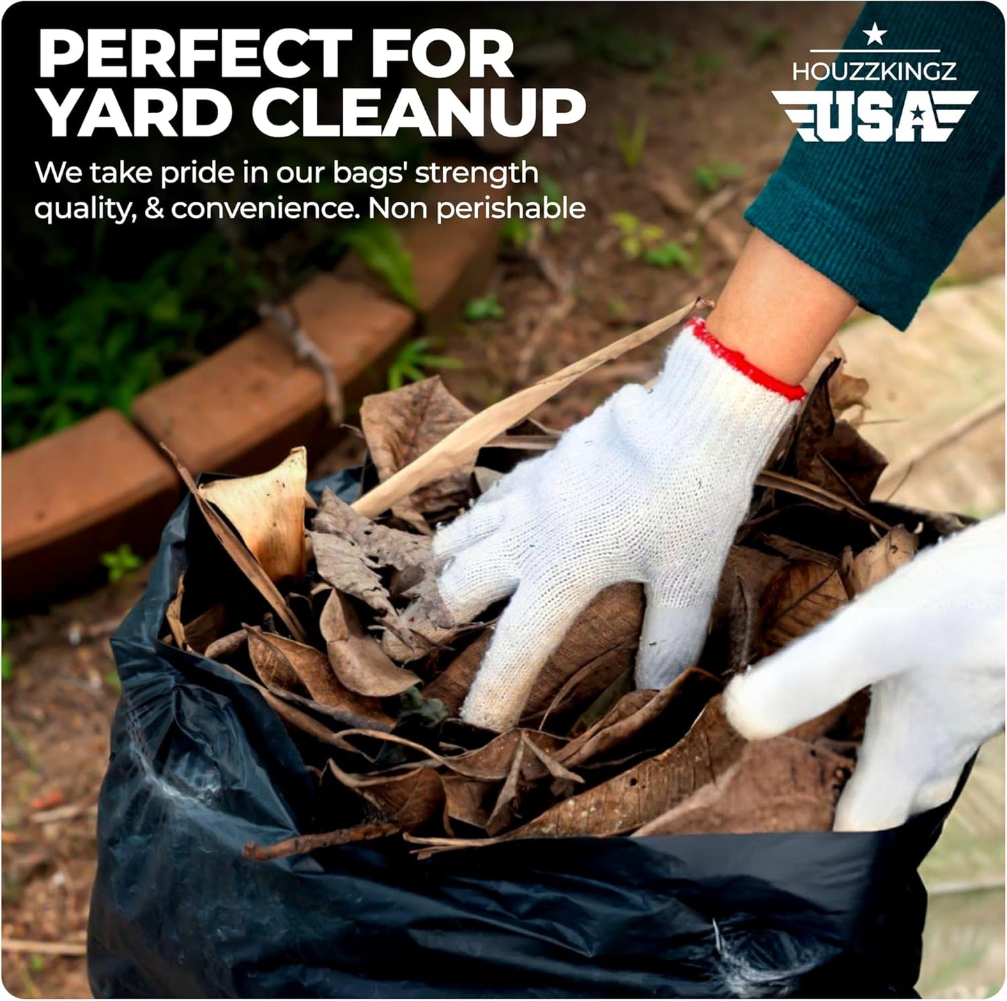 55 Gallon Large Trash Bags [39” X 56” – 20 Micron] 20 Black Contractor Garbage Bags | Heavy Duty Lawn Leaf Yard Waste Bags | 55-60 Gallon Extra Large Construction Industrial Plastic Trash Can Liners