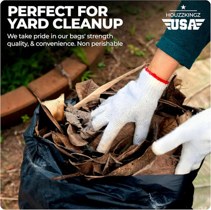 55 Gallon Large Trash Bags [39” X 56” – 20 Micron] 20 Black Contractor Garbage Bags | Heavy Duty Lawn Leaf Yard Waste Bags | 55-60 Gallon Extra Large Construction Industrial Plastic Trash Can Liners