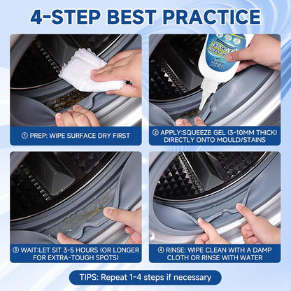 Tough Stain Remover Gel - Washing Machine Cleaner for Front Load Washer Seals, Bathroom Showers & Tile Grouts, Thick No-Drip Formula, Non-Toxic, 8 fl oz (Pack of 1)