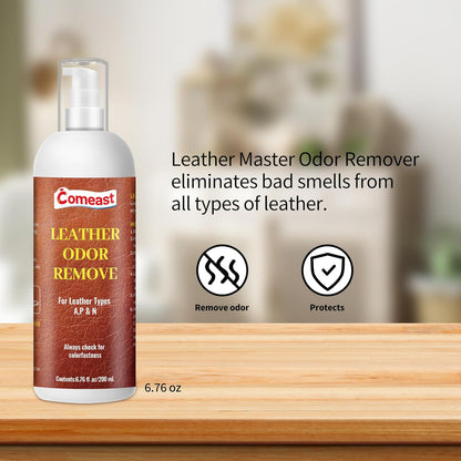 Leather Odor Remover Cream for Couches, Furniture, Car Interiors, Jackets, Shoes Unscented 6.76 Fl Oz