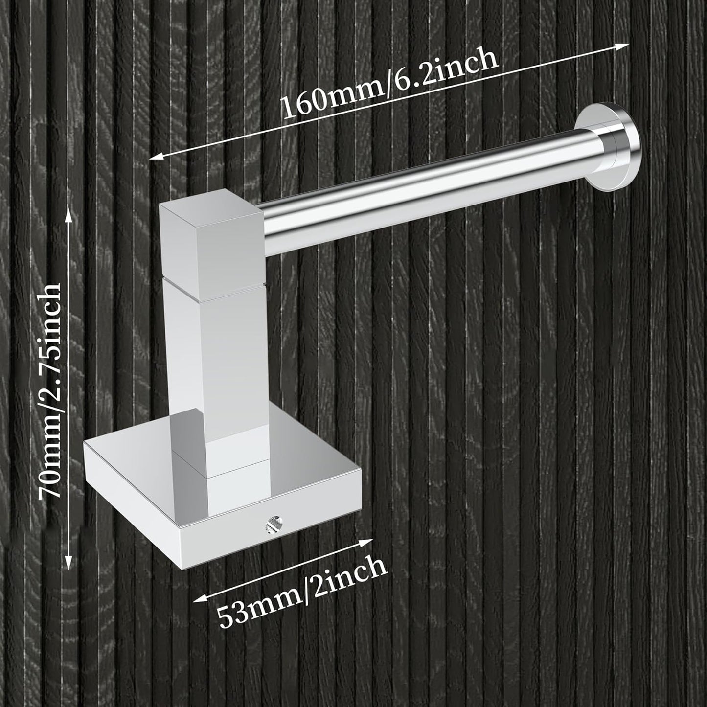 RUACQ Toilet Paper Holder Stand with Toilet Brush and Holder Set, 304 Stainless Steel Bathroom Toilet Tissue Paper Roll Holder Free Standing, Weighted Base, Heavy Duty (Matte Black)