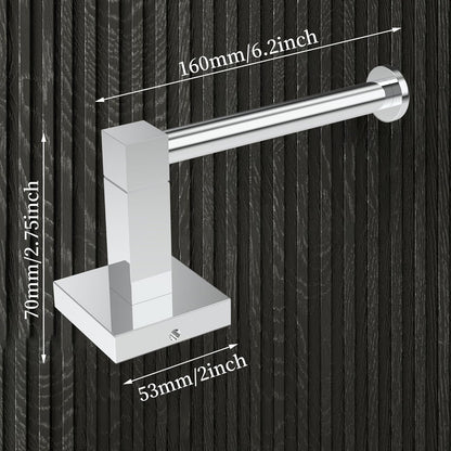 RUACQ Toilet Paper Holder Stand with Toilet Brush and Holder Set, 304 Stainless Steel Bathroom Toilet Tissue Paper Roll Holder Free Standing, Weighted Base, Heavy Duty (Matte Black)