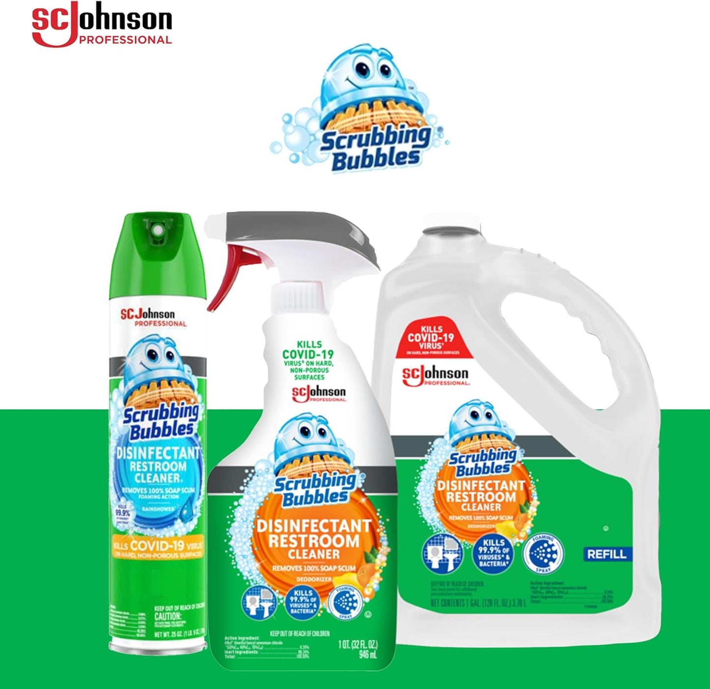 SC Johnson Professional Scrubbing Bubbles Disinfectant Restroom Cleaner, 128oz / Case Qty 4