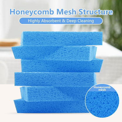 Cellulose Sponges, Large Size 4" x 6" x 1" - Heavy Duty Scrub Kitchen Sponge, Clean Tough Messes Without Scratching Kitchen Cleaning Pads, Pop Up Eco DIY (6 Pack), Green