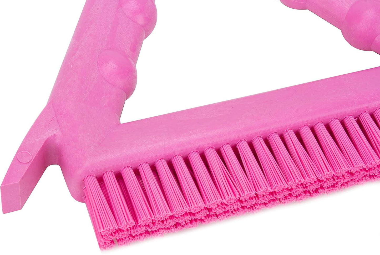 SPARTA Plastic Commercial Grout Brush, Triangle-Shaped Scrub Brush with Scraper and Two Threaded Holes for Attaching Handle (Sold Separately), 9 x 7 x 7 Inches, Gray