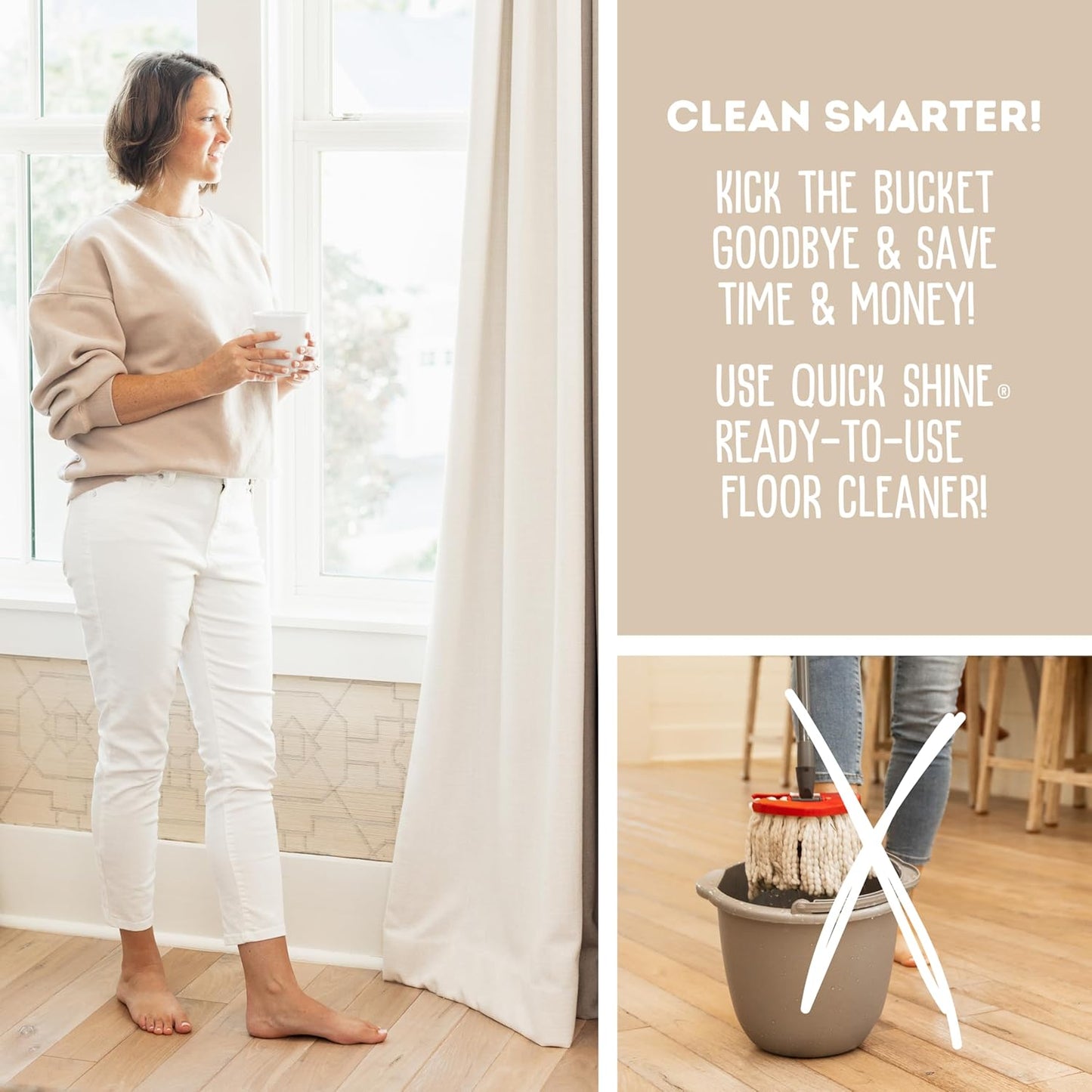 Quick Shine Hard Surface Pet Floor Cleaner 27 oz, 6Pk | Ready to Use, Removes Dirt, Streak Free, No Rinse | Hardwood, Laminate, Luxury Vinyl Plank LVT, & Tile | Safer for Kids, Pets & Our Environment