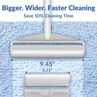 Large Lint Rollers for Carpet: Sticky Rollers for Floor DELOMO 9.45 in with 3 Extendable Handle, Long Handle Sticky Mop for Cleaning Carpets, Cars, Bedding, Couches, and Pet Hair - for Pet Homes