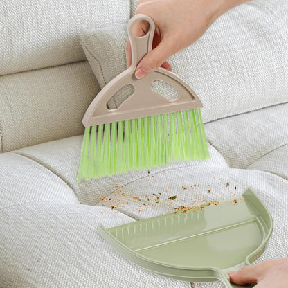 9 Pcs Small Dustpan and Brush Set Mini Broom and Dustpan Set with Handle Nesting Portable Cleaning Tools for Home Office Car Keyboard Countertop and Pet Nest (Blue Red Green)