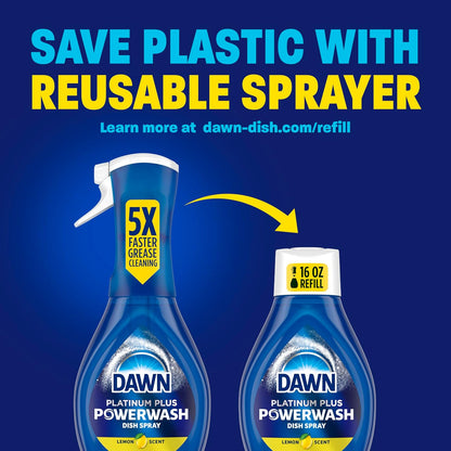 Dawn Powerwash Lemon Dish Spray, Dish Soap Starter Kit, 16 Fl Oz