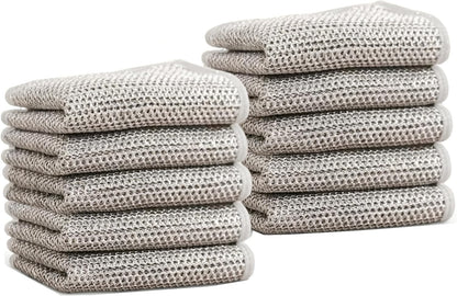GLOCALL Multipurpose Wire Dishwashing Rags for Wet and Dry, 2024 New Non-Scratch Wire Dishcloth Scrubbing Wire Dishwashing Rag, Reusable Metal Wire Dishwashing Cloth for Home Kitchen Cooktop (10)