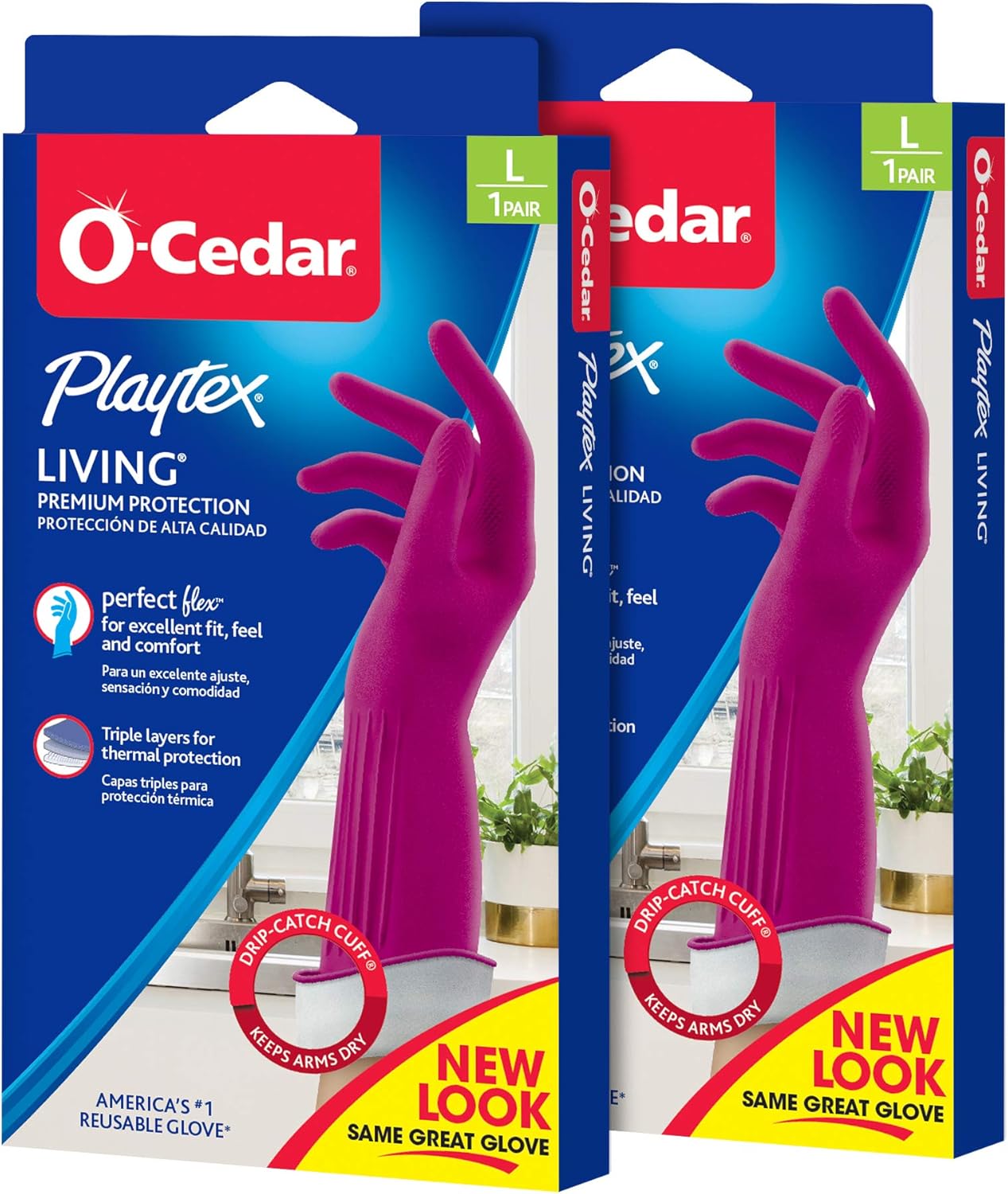 PLAYTEX Living Reuseable Rubber Cleaning Gloves (Small, 1 Pack), Premium Protection Reusable Household Gloves
