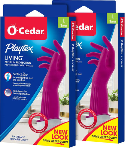 PLAYTEX Living Reuseable Rubber Cleaning Gloves (Small, 1 Pack), Premium Protection Reusable Household Gloves
