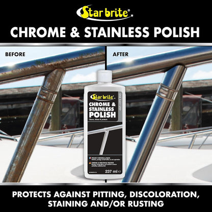 STAR BRITE Chrome & Stainless Polish - Marine Grade Formula Protects Against Pitting, Salt Deposits, Staining & Rust on Chrome, Stainless Steel, Copper, Tin & Brass (082708)