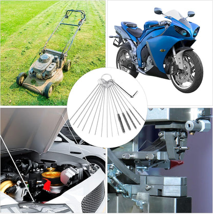 Set of 4 Carburetor Carbon Dirt Jet Remove Cleaner 26 Cleaning Wires Set + 20 Cleaning Needles + 10 Nylon Brushes Tool Kit for Motorcycle ATV Moped Welder Carb Chainsaw Spray Guns Torch Tips