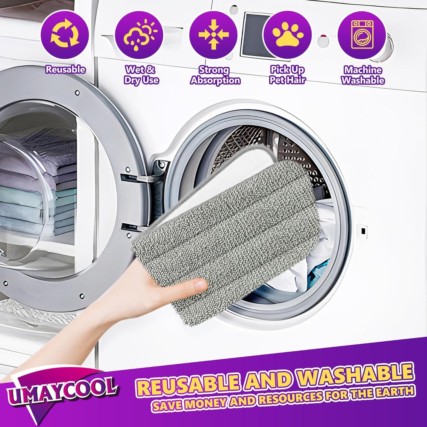 Disposable Mop Pads Refills for Swiffer WetJet Spray Mop - Wet Jet Refill Pads for All Purpose Multi Surface Hardwood Floor Cleaning - Thickened and Super Absorbent - 30 Count