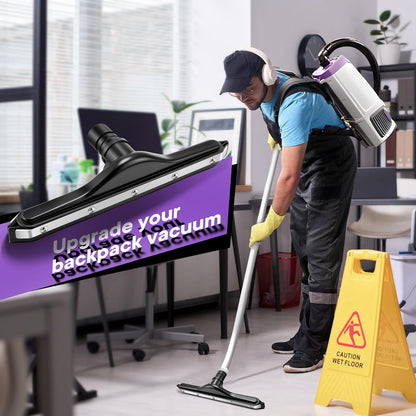 Replacement Floor Tool Compatible with ProTeam 101446 E-Z Glide Backpack Vacuums 10 QT & 6 QT, 14" Hard Floor Tool Compatible with Commercial Cleaners(Brush with Scalloped Edges,Gray)