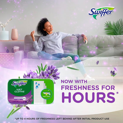 Swiffer Sweep + Mop, Wet Pads Refill, Floor Cleaner for Dirt, Dust, Hair, Cleaning Cloths for Mopping Home, Bathroom, Kitchen, All Purpose Multi-Surface Floor Wipes, Gain, 24ct