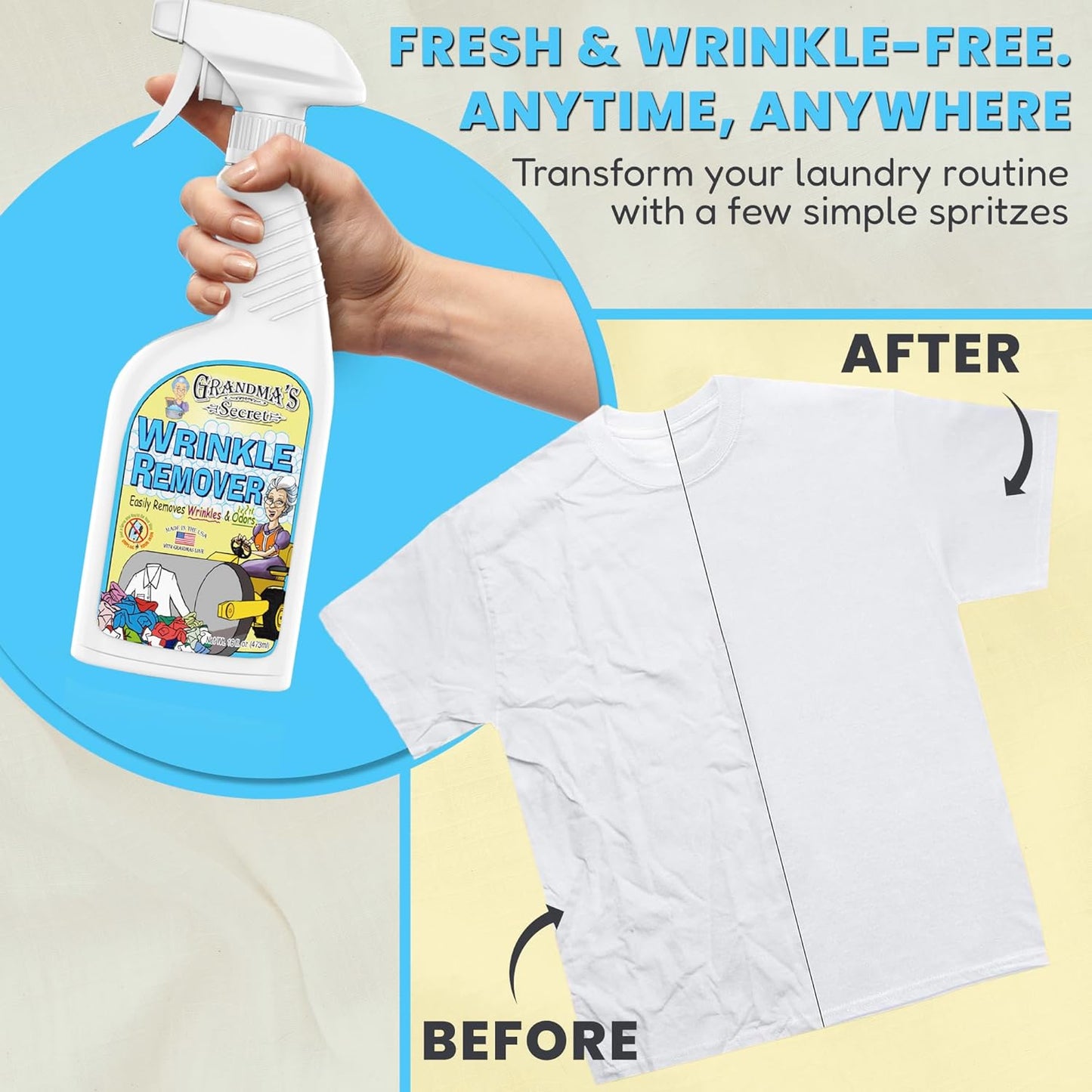 Grandma's Secret Spot Remover Laundry Spray - Chlorine, Bleach and Toxin-Free for Clothes - Fabric Stain Remover Removes Oil, Paint, Blood and Pet Stains - 16 oz & 2 oz Combo, DuoPack
