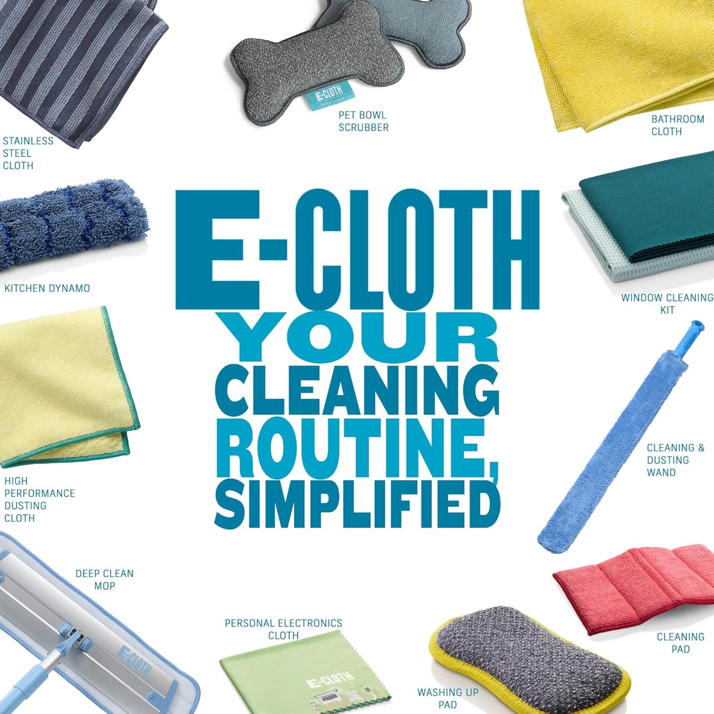 E-Cloth Stainless Steel Microfiber Cleaning Cloth Kit - Stainless Steel Cleaner for Appliances, Oven, Stove, & More - Microfiber Towels for Cars - Reusable Cloths for Cleaning