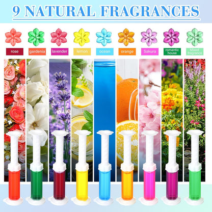 6 Pcs Toilet Gels 84 Count 1 Kind Flower Stamp Bowl Gel Scent Toilet Stain Removal Cleaner Air Freshener Flower Stamps Pack for Bathtubs Bathroom