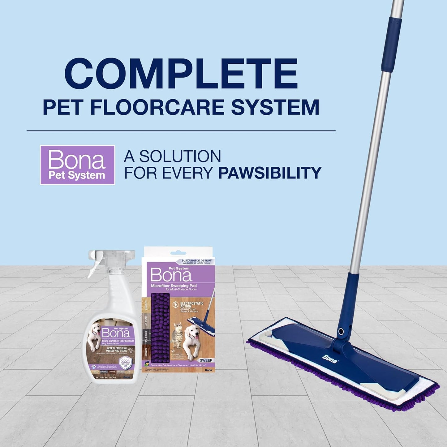 Bona Pet Spray Odor Eliminator, Dog Formulation, 32 fl oz, Safe for Carpeted Areas and Multi-Surface Floors