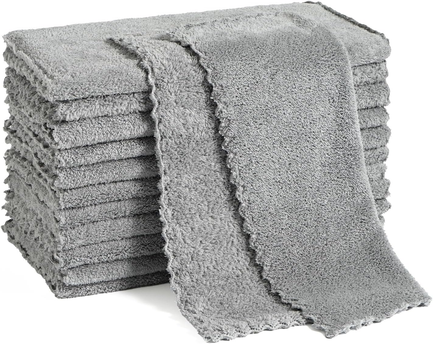 12 Pack Cleaning Cloth,Ultra Soft Absorbent Quick Drying Microfiber Cleaning rags,No scratches,Reusable,Washable,Lint Free Cleaning Towels for Kitchen,Window,Glass,car,11.8"×11.8",(Multicolor)
