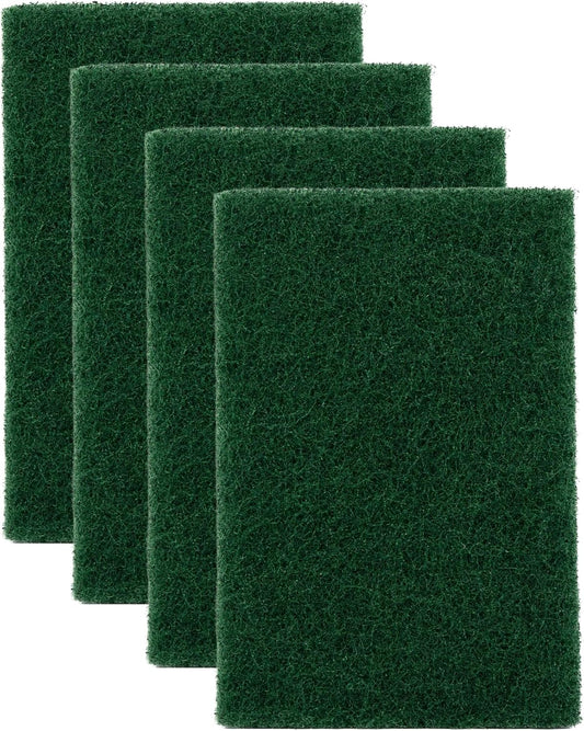 Amazon Basics Heavy Duty Scour Pads, Dish Scrubber for Kitchen + Outdoor, 4 Count, Pack of 1