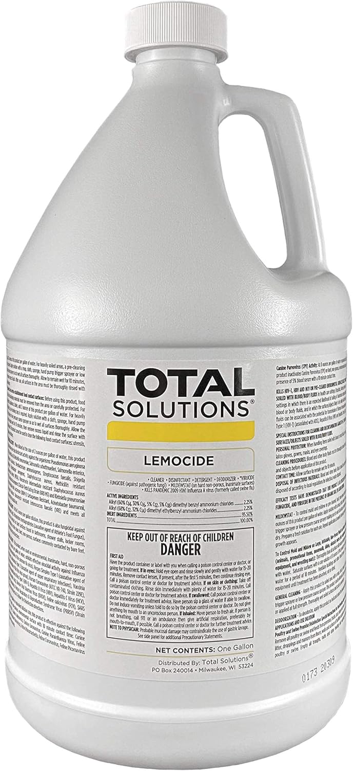 Professional Disinfecting Mildew, Virus & Mold Killer - Cleans & Deodorizes, Lemon Scent (1 Gallon Super Concentrate)
